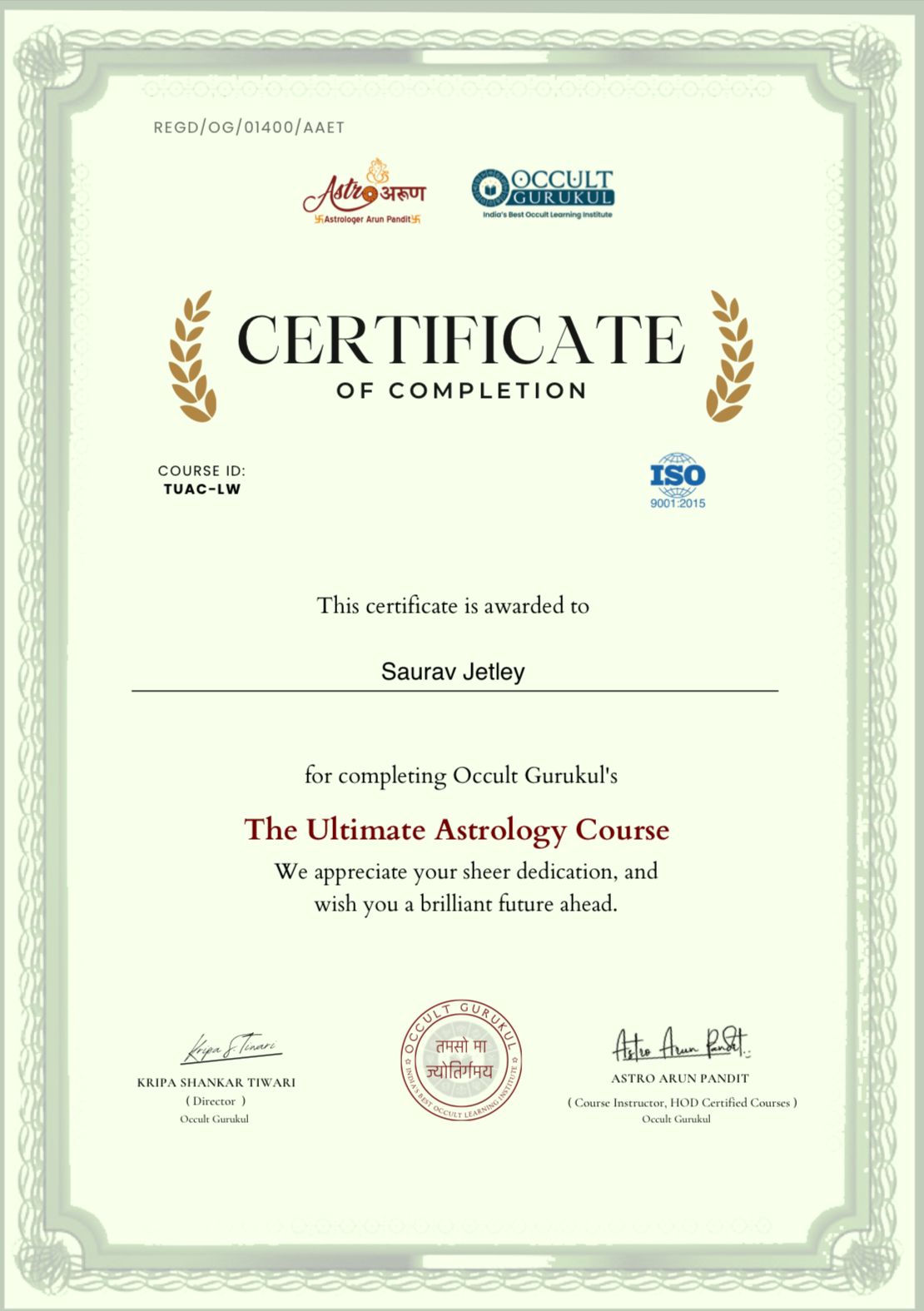 Captain Saurav Jetley Ultimate Astrology Course — Occult Gurukul